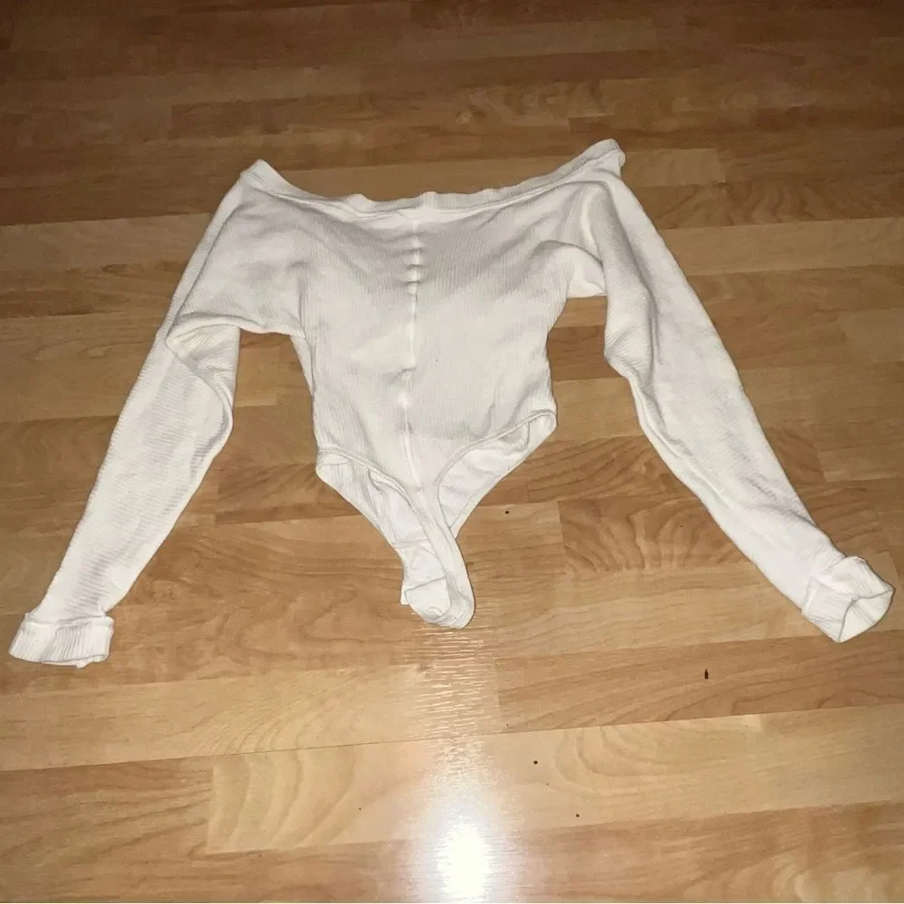 Intimately Free People Cream Long Sleeve Bodysuit